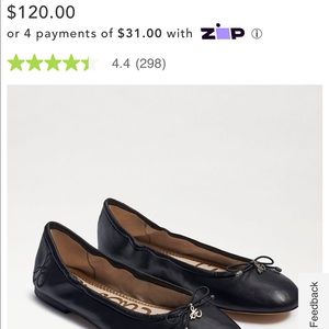 Sam Edelman | Padded soft leather Ballet Flats| Black
